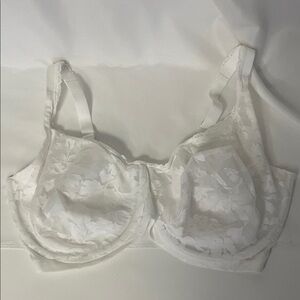 Bali Floral Lace White Bra 38DDD Underwire straps can be crossed